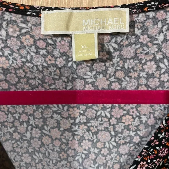 Michael Kors Floral Short Sleeve Wrap Style Mini Dress Size XL - Picture 4 of 4